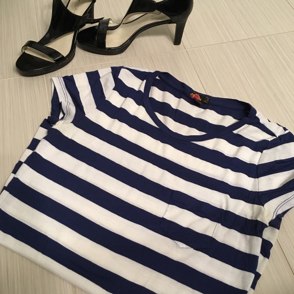 Forever21 Navy & White Super Soft Stretch Tee - Picture 3 of 7